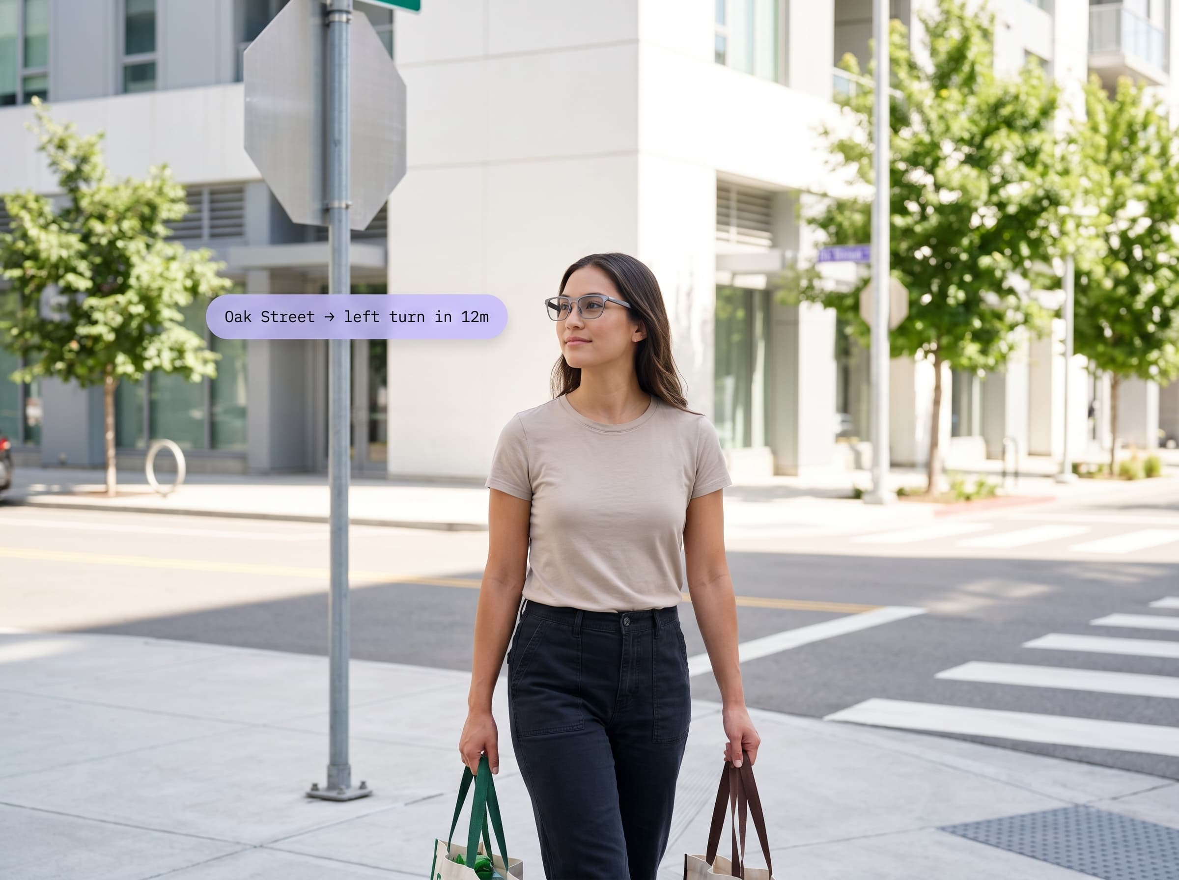 Hands-free with smart glasses — sign read automatically